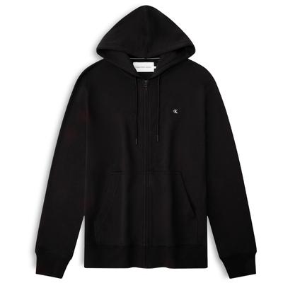 Sweat à capuche zippé en coton brodé décontracté pour homme hoodies Noir spatial J325050