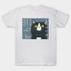 Herren Schwarzes Print T-Shirt Mathe Katze No-Cut Transferpapier Druck Baumwoll T-Shirt