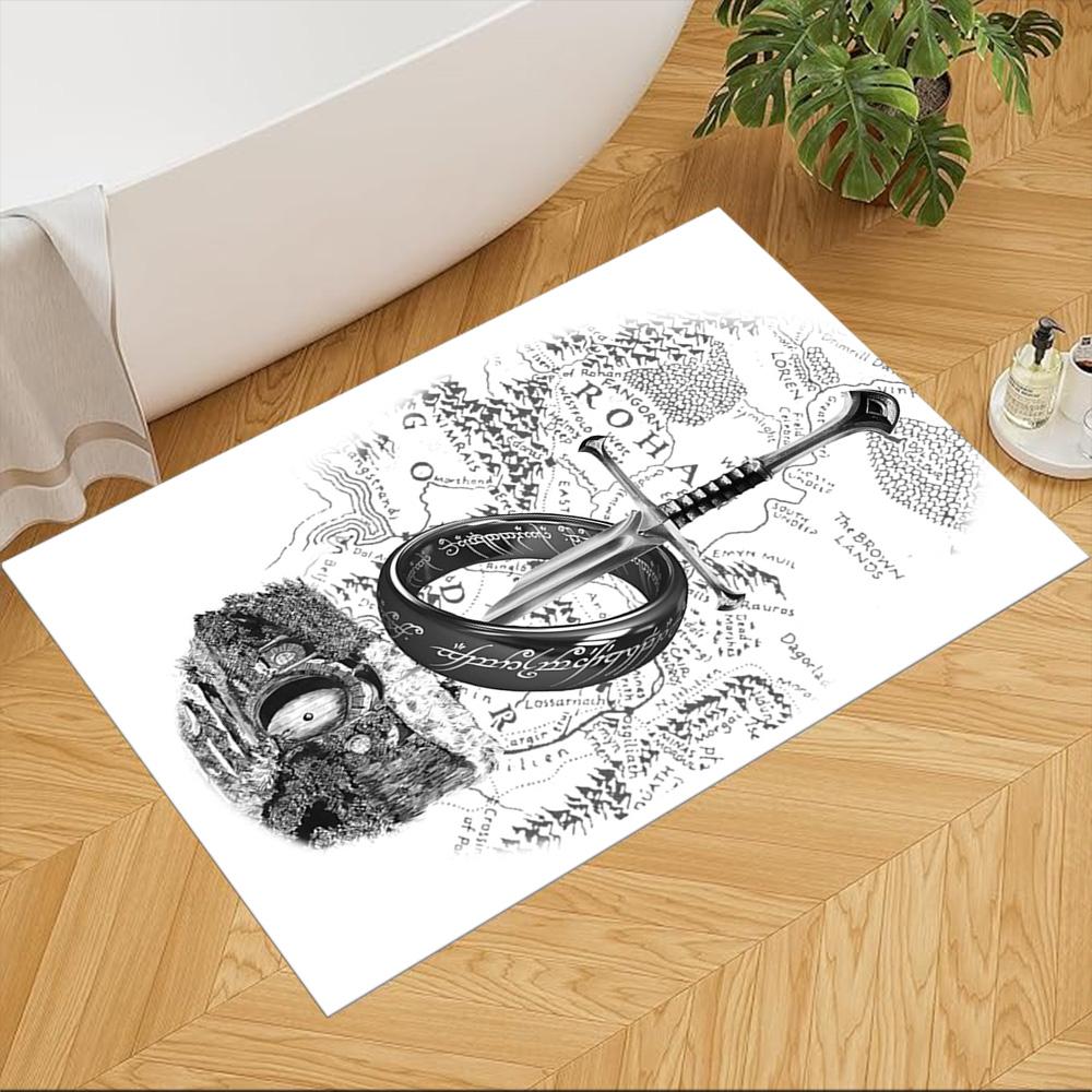 Lord Rings Floor Rug Office Rug Design for Hallway Study Room Game Room Dining Room Anti-slip Rug Decorate Offices Perfect Gift for Women/Men