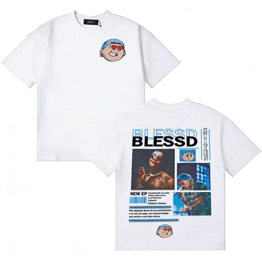 Rapper Blessd Sisabe Album Tour 2025 T Shirts Unisexs Women Hip Hop T Shirt Summer ONeck Oversized Tee Shirt Streetwear Teenagers