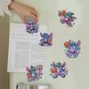 6Pcs DIY Diamond Painting Refrigerator Magnets, Disney Stitch, Cross-stitch Round Diamond Handicraft Home Decoration Gift