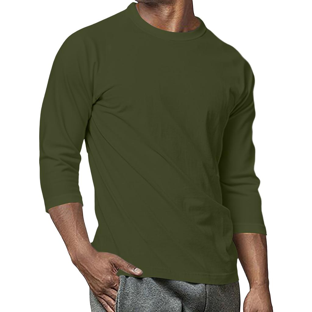 Мужская повседневная и модная футболка с принтом, с круглым вырезом и рукавом три четверти