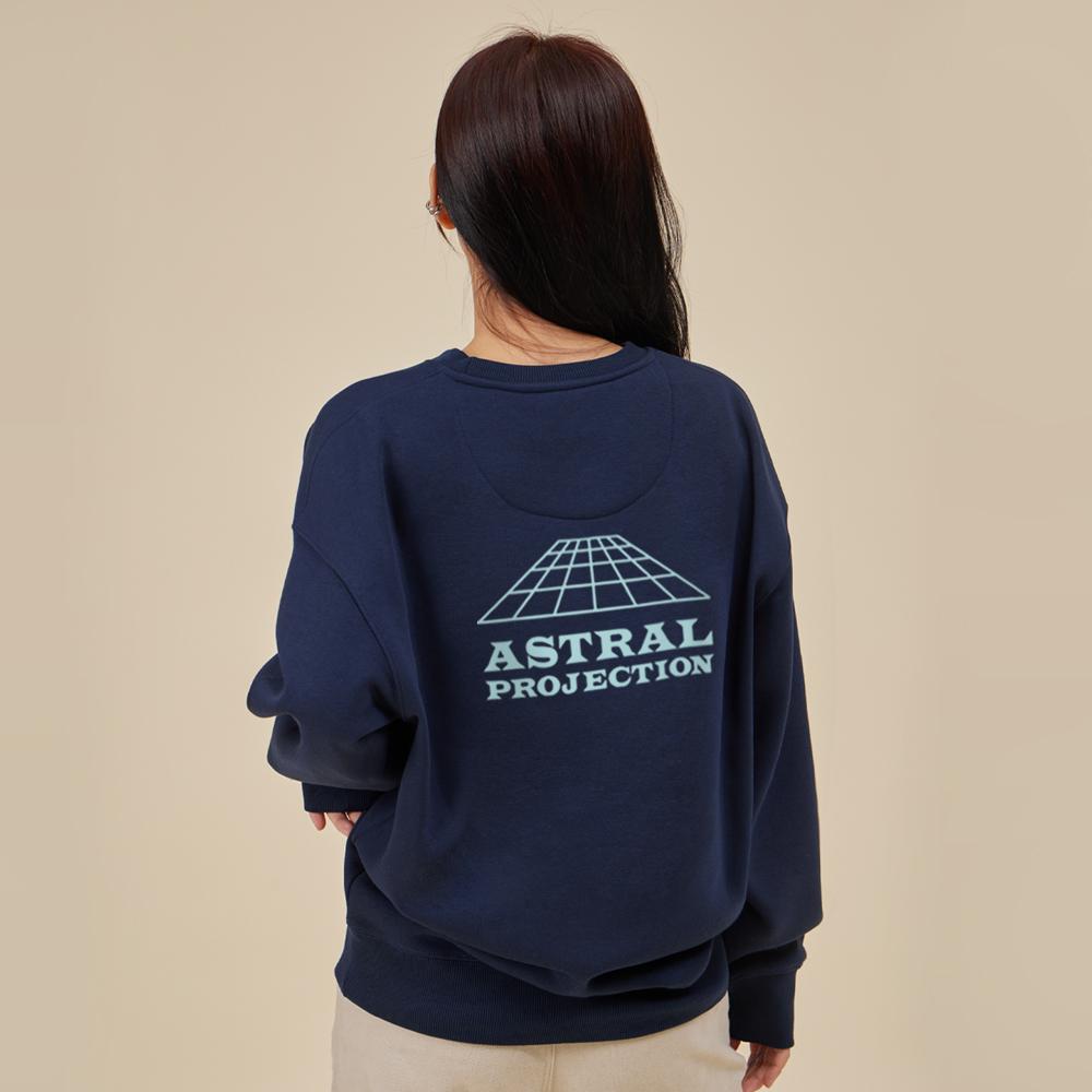 ASTRAL PROJECTION Signature Logo Loose Fit Sweatshirt_Navy
