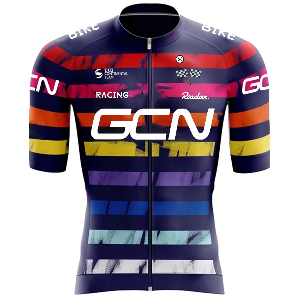 2026 RAUDAX GCN Nieuwe Fietsset voor Mannen Zomerse Racefiets Korte Mouwen Fietsjersey MTB Ademende Fietsbroek met Bretels Set