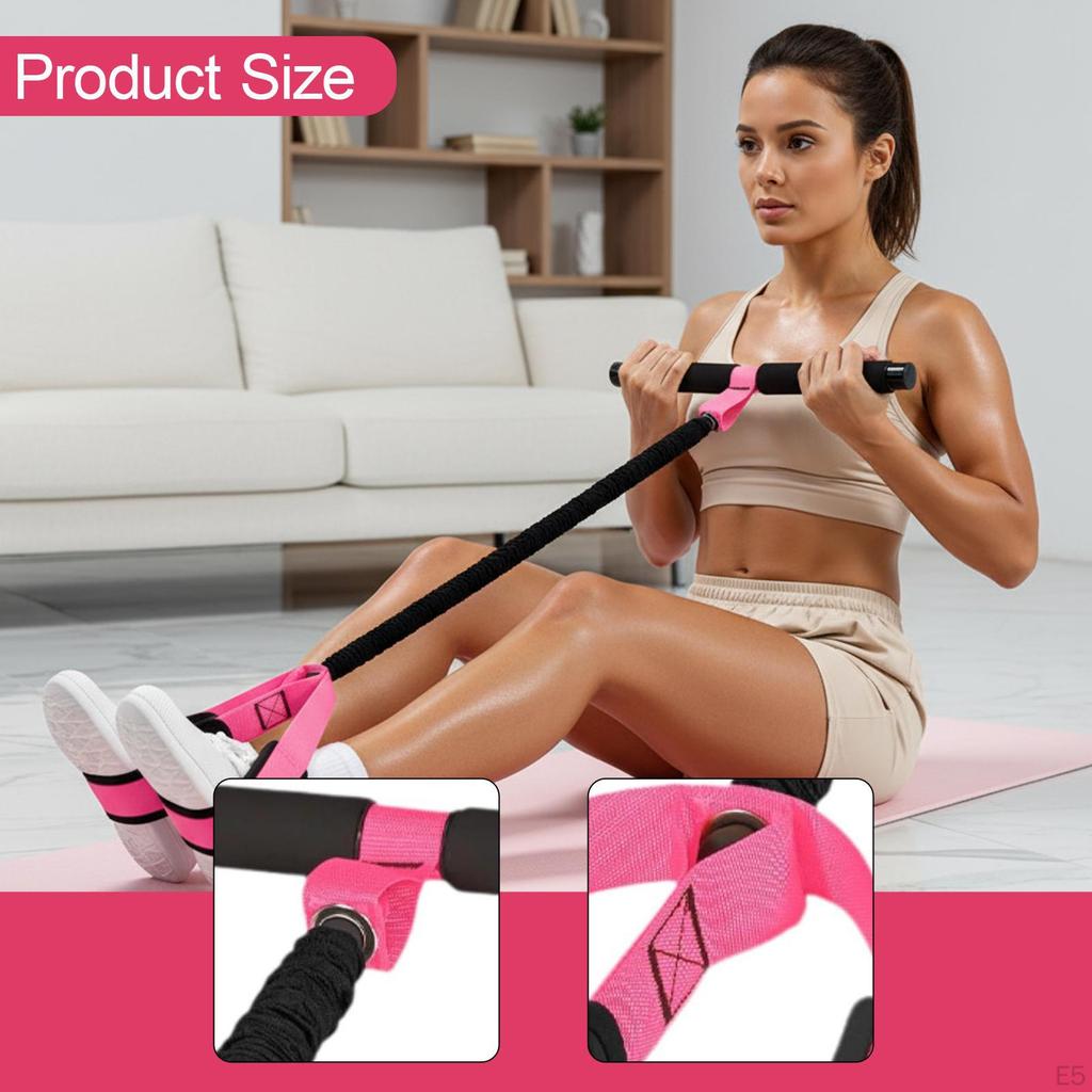 Fitness Resistance Band, Elastic Pull Rope with Handles, Non-Slip Foot Pedal, Extendable,