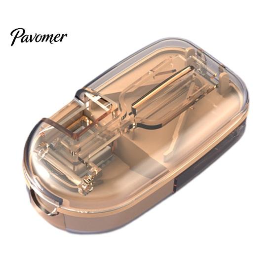 Compact Pill Divider for Purse Cutter Splitter Small And Tiny Pills, Portable Tablet Grinder, Medicine Organizer Daily Dose with Storage Compartment