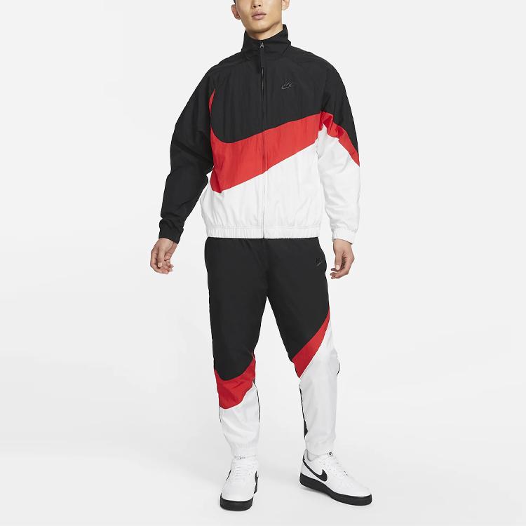 Nike Giacca Uomo Colorblock con Logo Tessuto Collo Alto Capispalla Nero AR3133-011