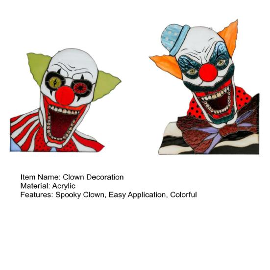 Window Clown Decoration Gothic Acrylic Colorful Clown Ornament Window Corner