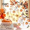 Autumn Pastoral Theme Window Art Static Sticker with Cute Animals & Maple Leaves, Removable Harvest Decals of Forest Festival Clings, Waterproof