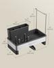 SONGMICS Kitchen Sink Caddy Tidy, Sink Organiser with Sponge Holder, Washing up Caddy for Brushes, Cloths, Soap, Stainless Steel, Space-Saving