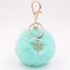 WTEMPO 1PC Christmas Snowflake Plush Keychain Metal Snowflake Christmas Plush Ball Pendant Creative DIY Bag Keychain Holiday Gifts