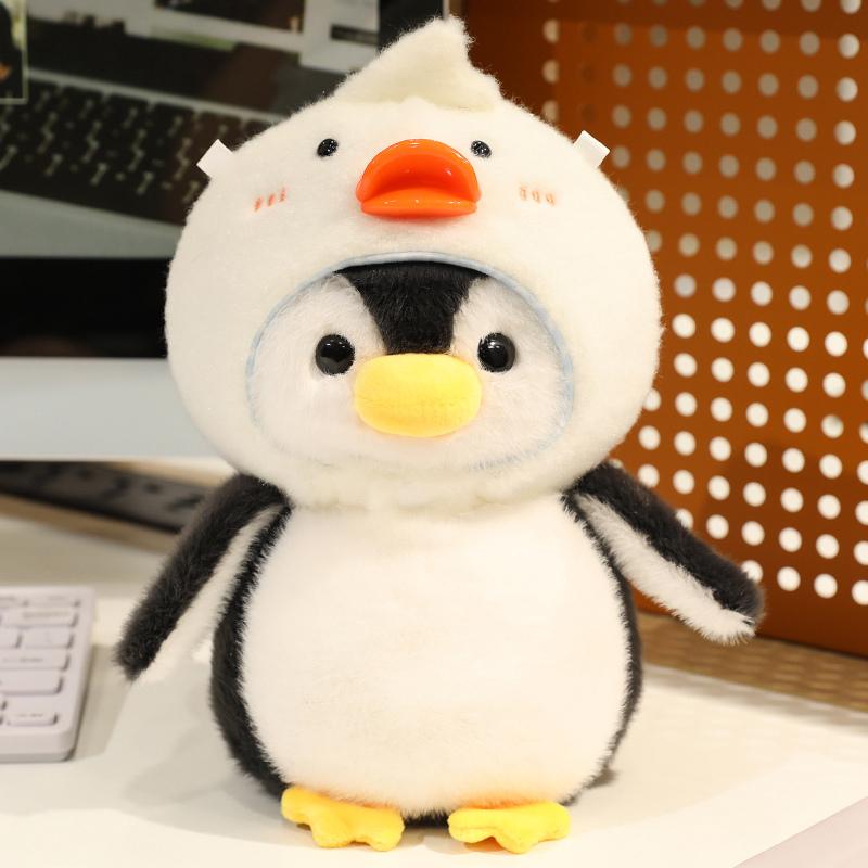 Leuke Verklede Pinguïn Pluche Speelgoed Afneembare Dier Hoed Pinguïn Pop Zacht Pluizig Kindermaatje Verjaardagscadeau 20cm