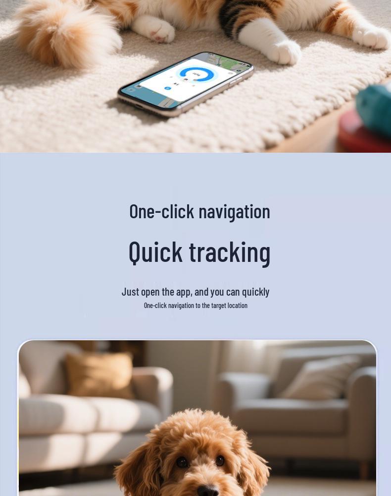 Universal Pet GPS Tracker for Cats and Dogs - Compatible with Android/iOS, Anti-Lost Device