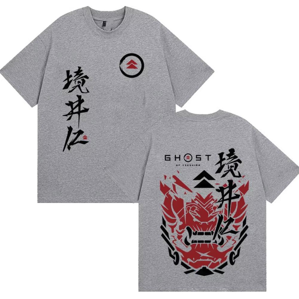 2026 Hra Duch Yotei Tričko Japonský Jin Sakai Samuraj Krátký Rukáv Pánské Retro Oversized Bavlněné Trička s Krátkým Rukávem