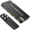 HDMI 4x1 Switch 4-Input 1-Output HDMI Switch HDMI Selector Supporting 4K@30Hz Ultra HD Includes Remote Control 10.2 Gbps High-Speed Data Transfer