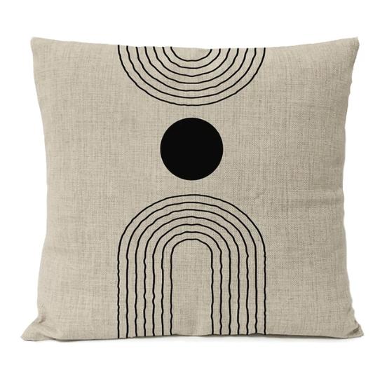 Home Decorative Black Geometric Linen Pillow Cover Boho Bohemia Throw Pillow Art Cushion Decoration Sofa Pillowcase 60x60