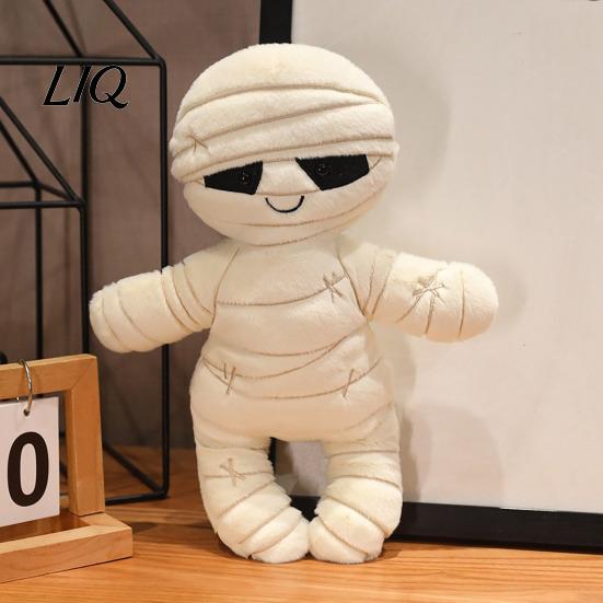 Carini Regali di Halloween Cuscino Zucca, Peluche Bambola Mummia, Bambola Morbida Imbottita Decorazione da Tavolo, Cuscini Decorativi per Divano e Arredamento Casa
