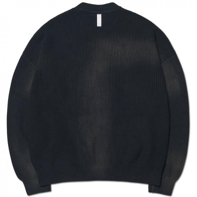 Nomanual Knit Zip Up   Spray Dyeing   Black