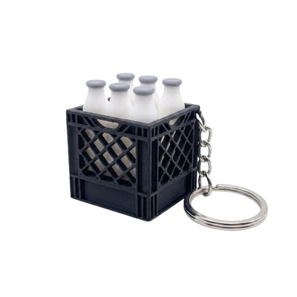 

Funny Mini Crate Click Toy Novelty Drink Carrier Keyring Button Clicker Keyring Office Worker чёрный