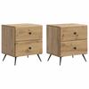 Nightstand Set of 2 Artisan Oak Finish 43 X 34.5 X 47.5 Cm