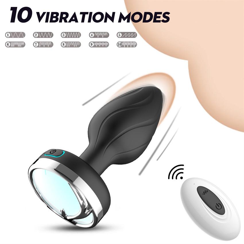 Led Anal Vibrator For Women Men Wireless Remote Sex Toys Male Prostate Massage Vagina Vibrator Anus Butt Plug Adults Goods 18+