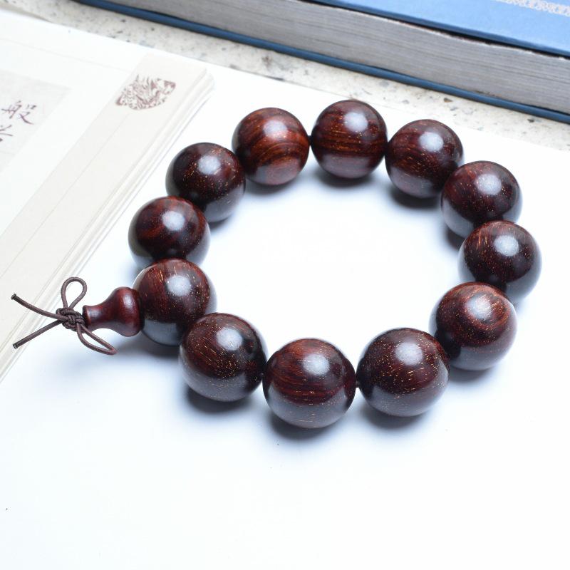Venus Old Material Small-Leaf Red Sandalwood Prayer Beads Chain - High Oil Density, Unisex, New Chinese Style Decoration Gift