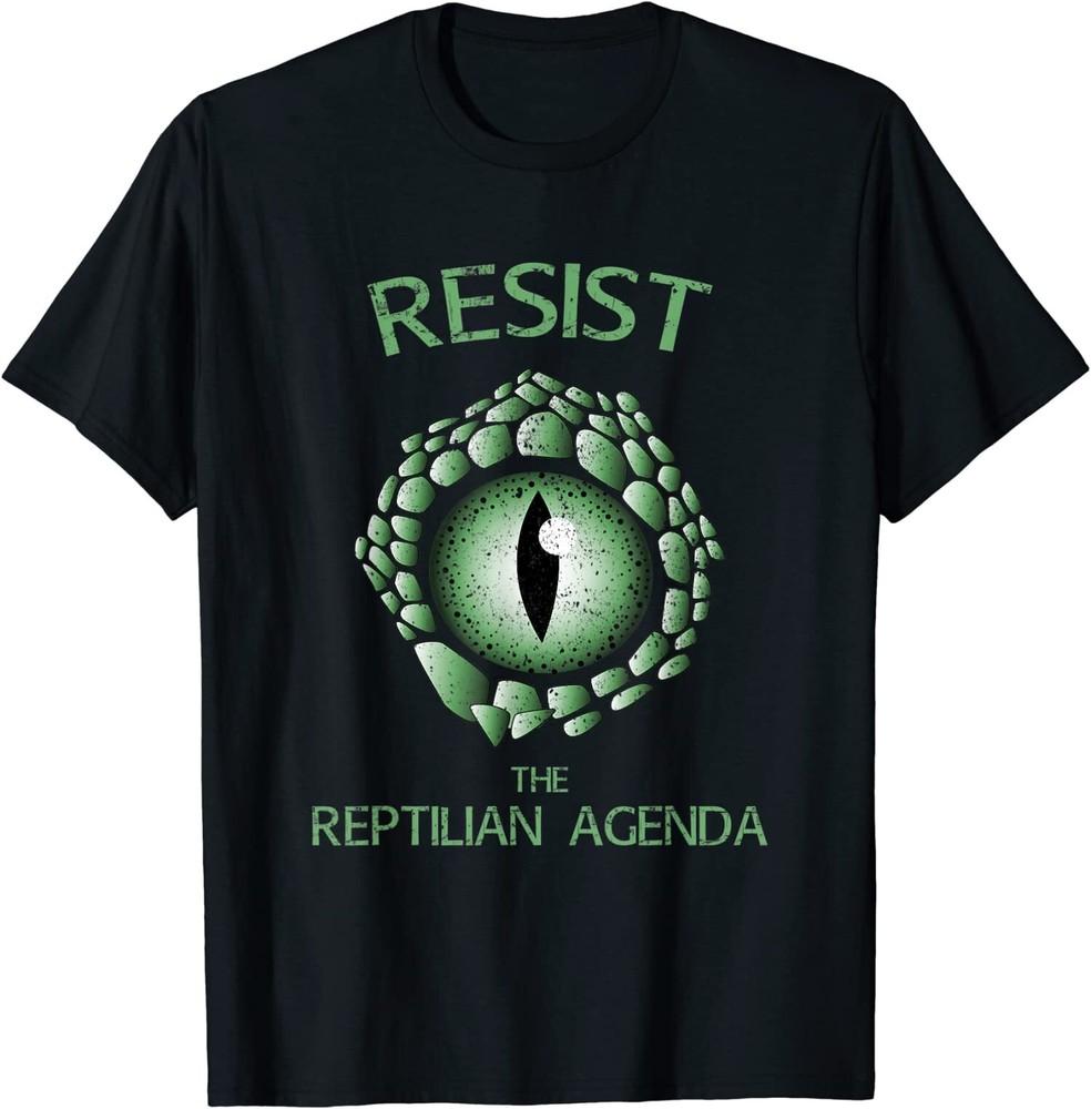 NEW LIMITED Resist The Reptilian Agenda Conspiracy Theory Lizard People T-Shirt Tops Tee