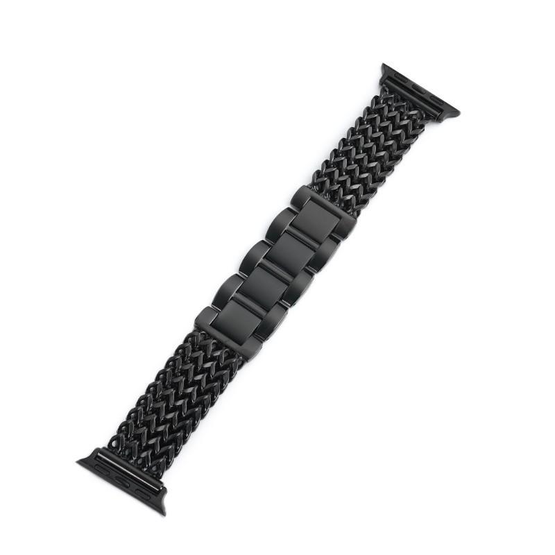 Heart Weave Stainless Steel Watch Band for Apple Watch iWatch 12/11/10/Ultra/SE Metal Replacement Strap Silver