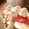 Sheep Mini Sheep Plush Keychain Wreath Flower Soft Lamb Doll Ornament  Children Toys