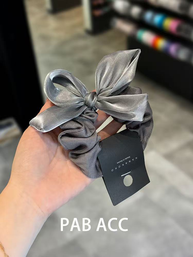 Elegant Texture Headline Hair Ornament Satin Large Intestine Scrunchie Simple and Fashionable Versatile Ball Hair Rope Hair Ornament