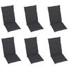 Folding Garden Chairs Set 6 Pieces with Cushions Solid Acacia Wood