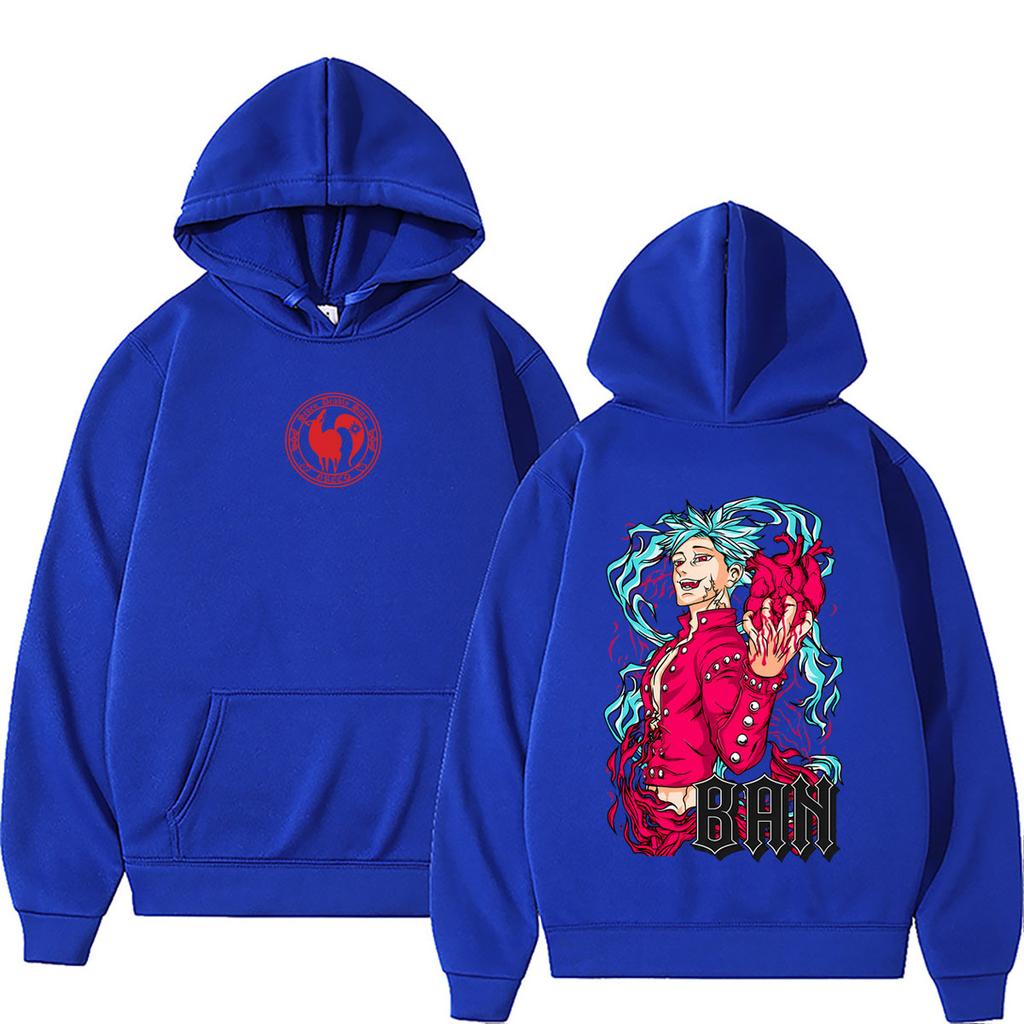 Anime The Seven Deadly Sins Hoodie Fox's Sin of Greed Ban Graphic Pullover Hoodies Women Manga Oversized Hooded Sweatshirt