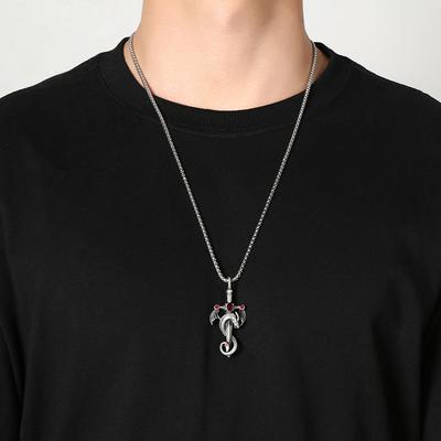 European and American Ethnic Hip-hop Versatile Retro Dragon Sword Titanium Alloy Necklace Men's Sweater Chain Long Neck Chain