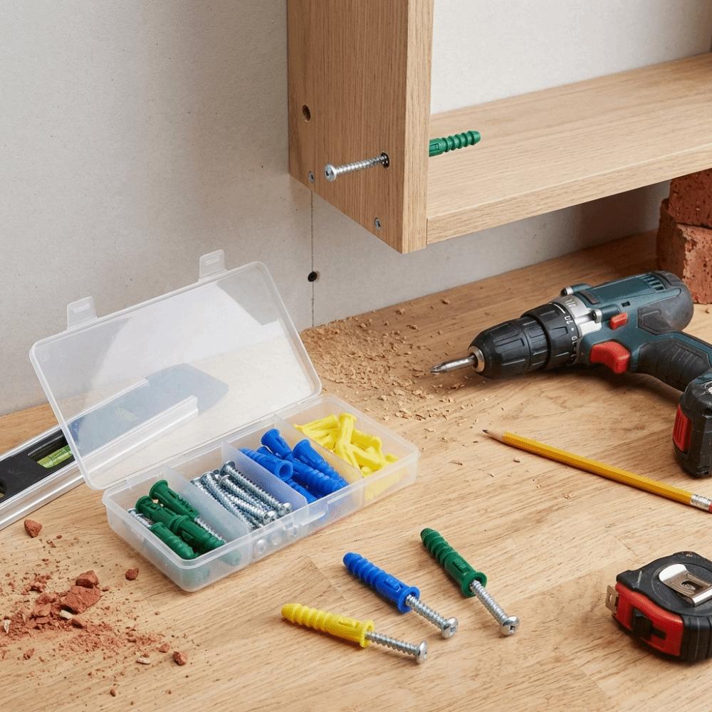 Plastic Material Wall Anchors Durable Construction Stable Hardness Expansion Plug Tight Expansion Smooth Cutting