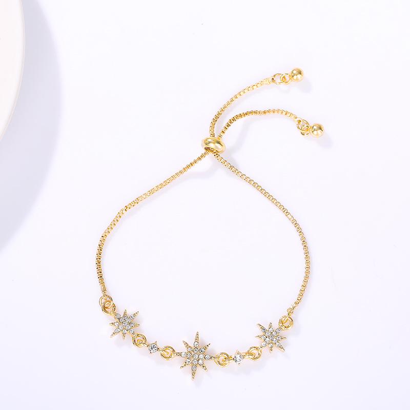 Korean Style Zircon Flower Bracelet for Women - Trendy, Simple, Personalized Design