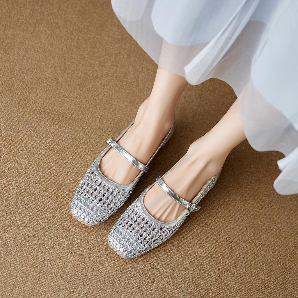 2026 Spring British Style Slimming and Breathable Mary Jane Shoes Women's Hollow Shallow Mouth Single Shoes