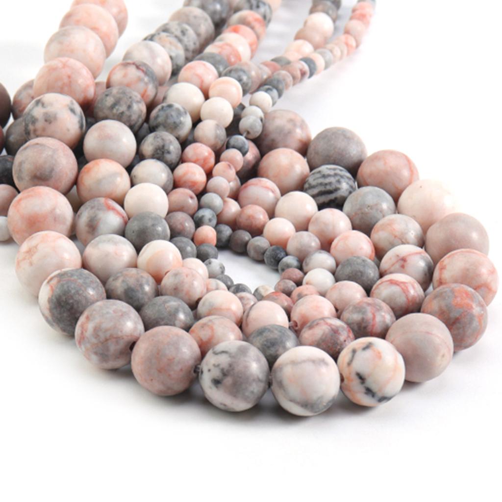 1 Strand Natural Pink Zebra Jasper Loose Beads Stone Beads For Jewelry Making Diy Bracelets Necklace 4/6/8/10/12mm