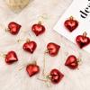 12pcs Plastic Heart Ornaments Hanging Decorations Anniversaries Wedding Home Party Supplies Love Shape Ornaments with String