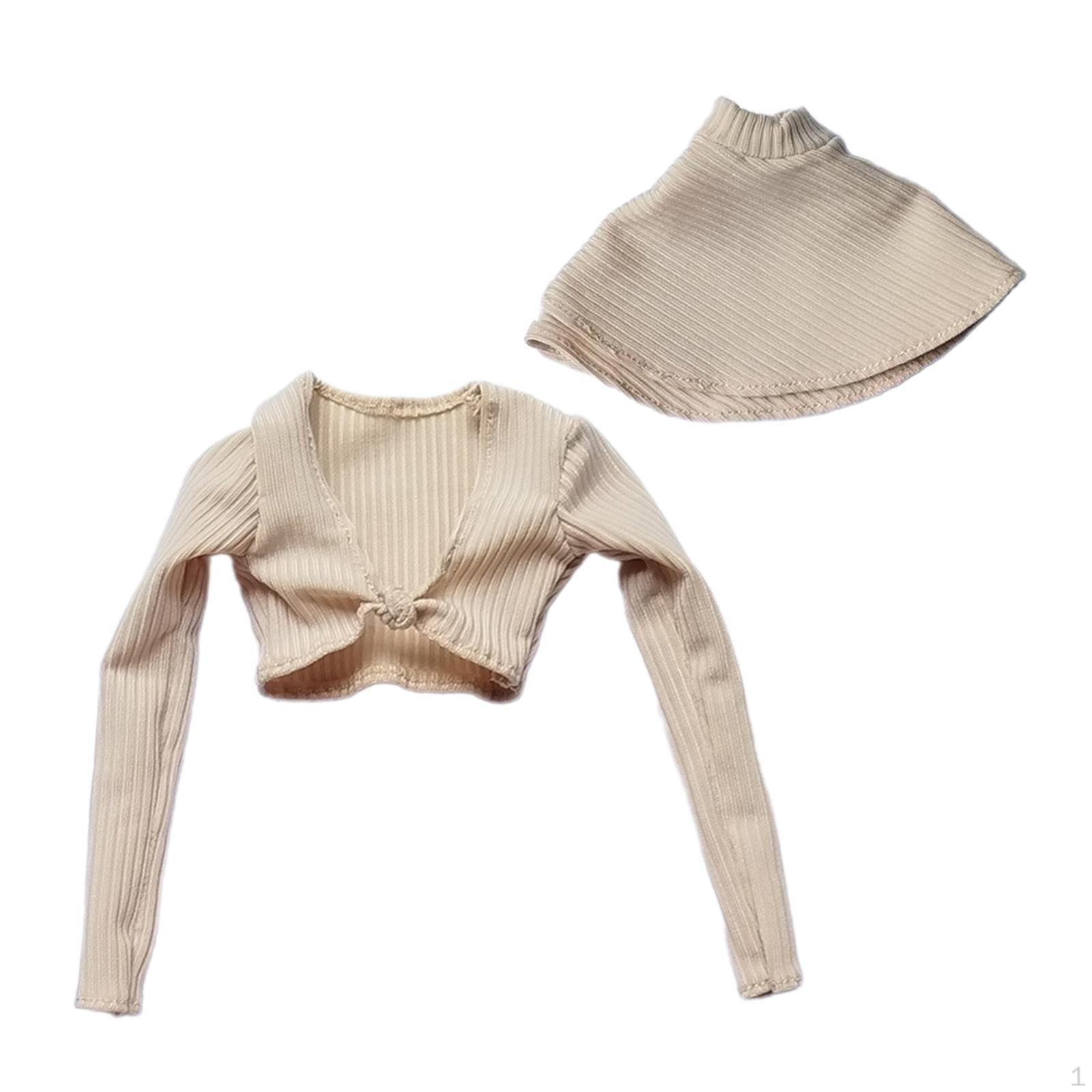 Миниатюрный укороченный топ и юбка 1/12 Модная одежда Ретро Стильный наряд для 12-дюймовых женских кукол skin color