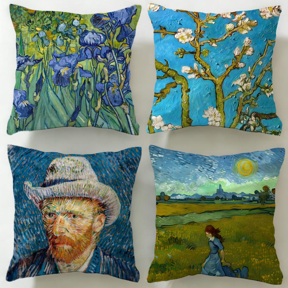 Classic Painter Van Gogh Cushion Cover Soft & Easy-Wash Pillow Case – Versatile for Couch, Bed, Travel and Office
