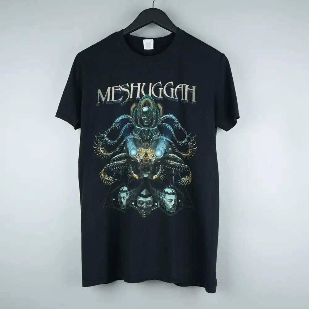 Винтажная черная футболка с коротким рукавом рок-панк группы Meshuggah KV35780 Унисекс XXXL