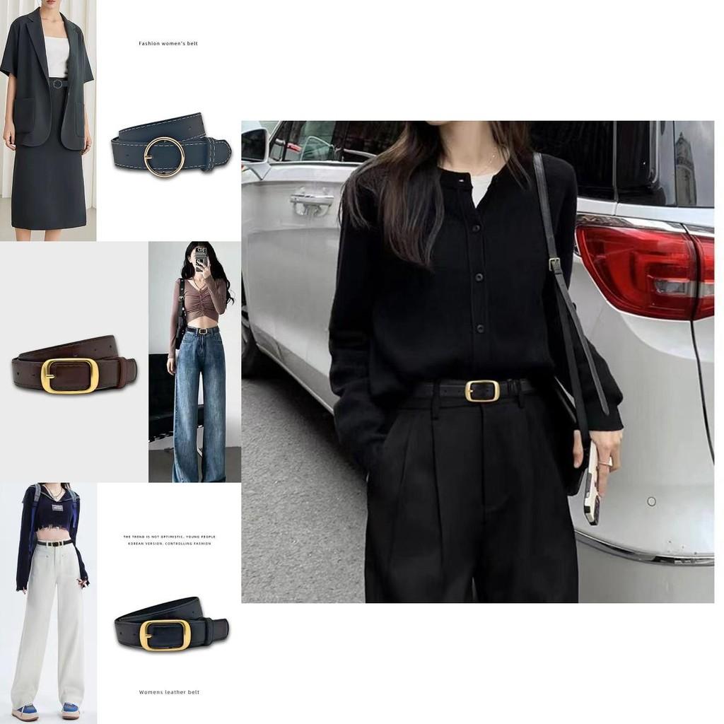 Trendy Women's Simple Durable Leather Belt Elegant Pin Buckle For Casual Outfits
