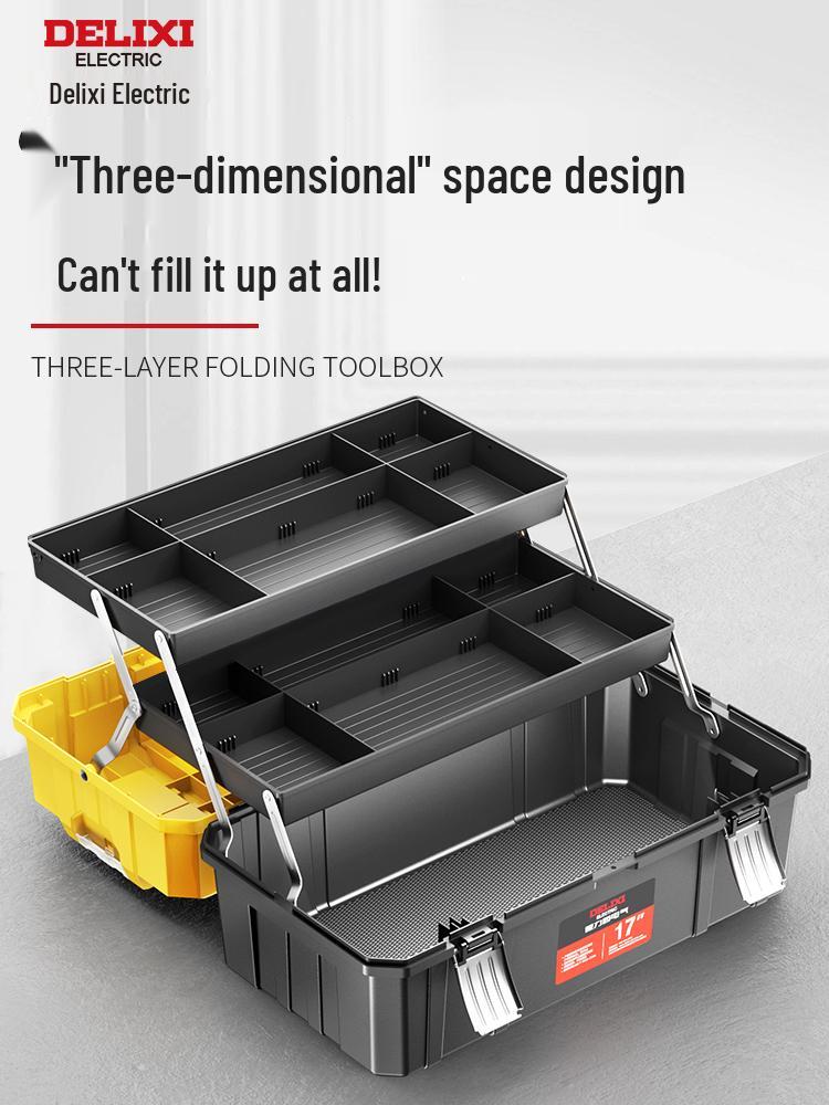 Delixi Industrial-Grade Multi-Functional Electrician Tool Box