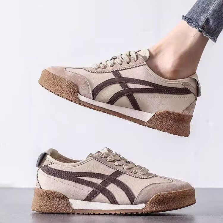 

Ретро универсальные высококачественные туфли на плоской подошве, весенние новые спортивные и повседневные маленькие белые туфли 35 коричневый