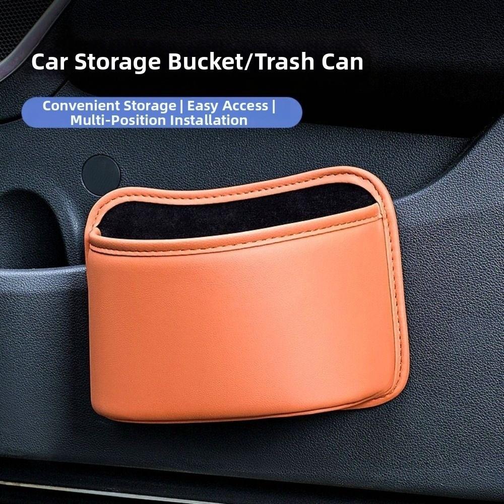Waterproof Car Cup Holder Leather Car Trash Can Car Seat Back Organizer Car Interior Accessories