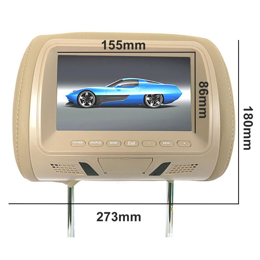 2020 25cm X 13cm X 18cm 7 Inch FM/AM Car Seat Back Headrest Bluetooth LCD Display Remote Control MP5 Monitor 12V DC