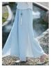 Chinese Retro Embroidered Cotton Linen Tang Suit & Wide-Leg Pants Two-Piece Set for Women