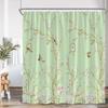 Chinese Style Shower Curtain Birds Classical Flower Tree Plant Asian Bathroom Decor Vintage Polyester Bath Curtain with Hook