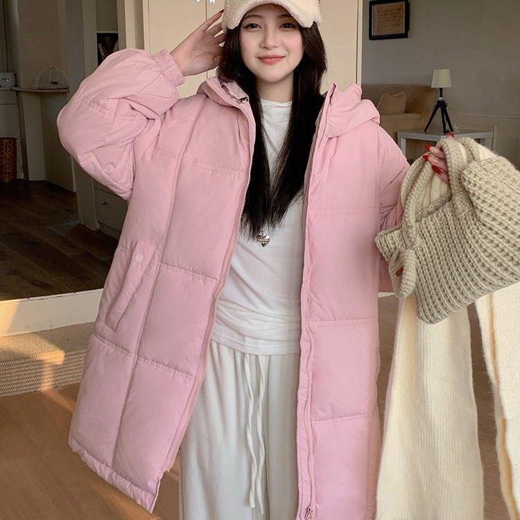 New Down Jacket for Women In Winter Korean Style New Warm Mid-length Hooded Cotton Coat and Jacket