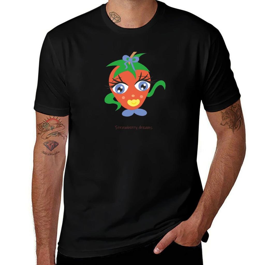For Pack Man Shirts Man T Shirts for White Dreams Cotton Strawberry T T-Shirt